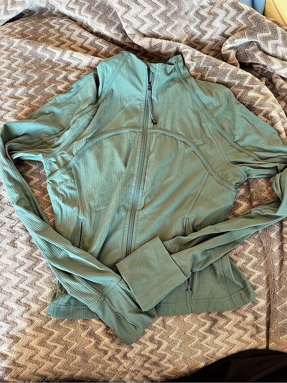 Lululemon Define Cropped Jacket  Turquoise Ribbed